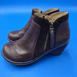 JBU JAMBU Pilot Encore Ankle Boots Clogs Women 7 M Brown Leather side zip